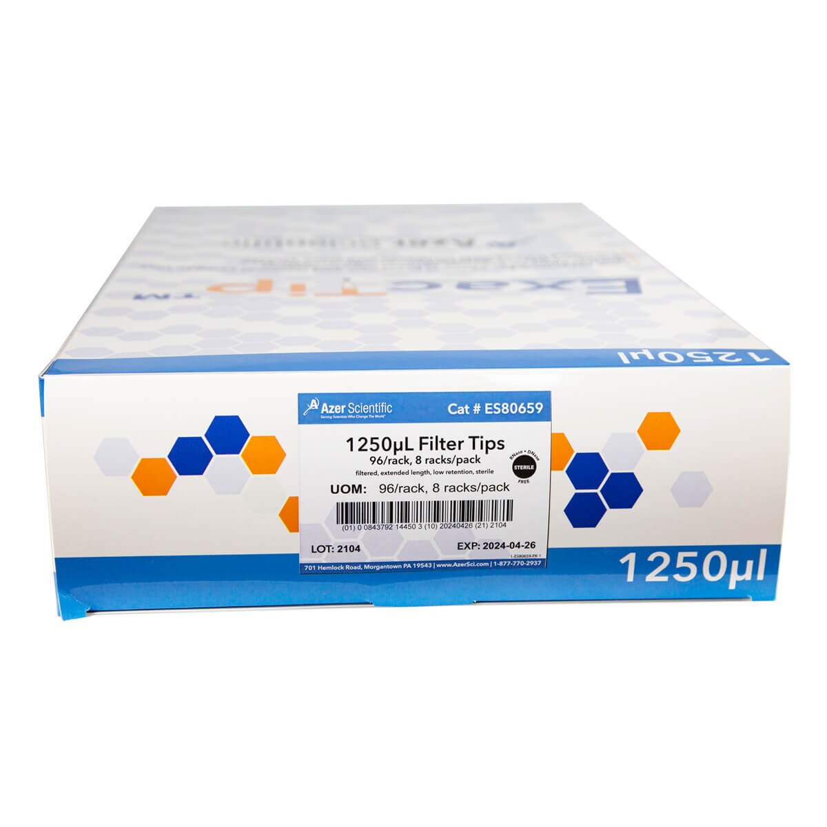 Pipet tips, 1250uL, box